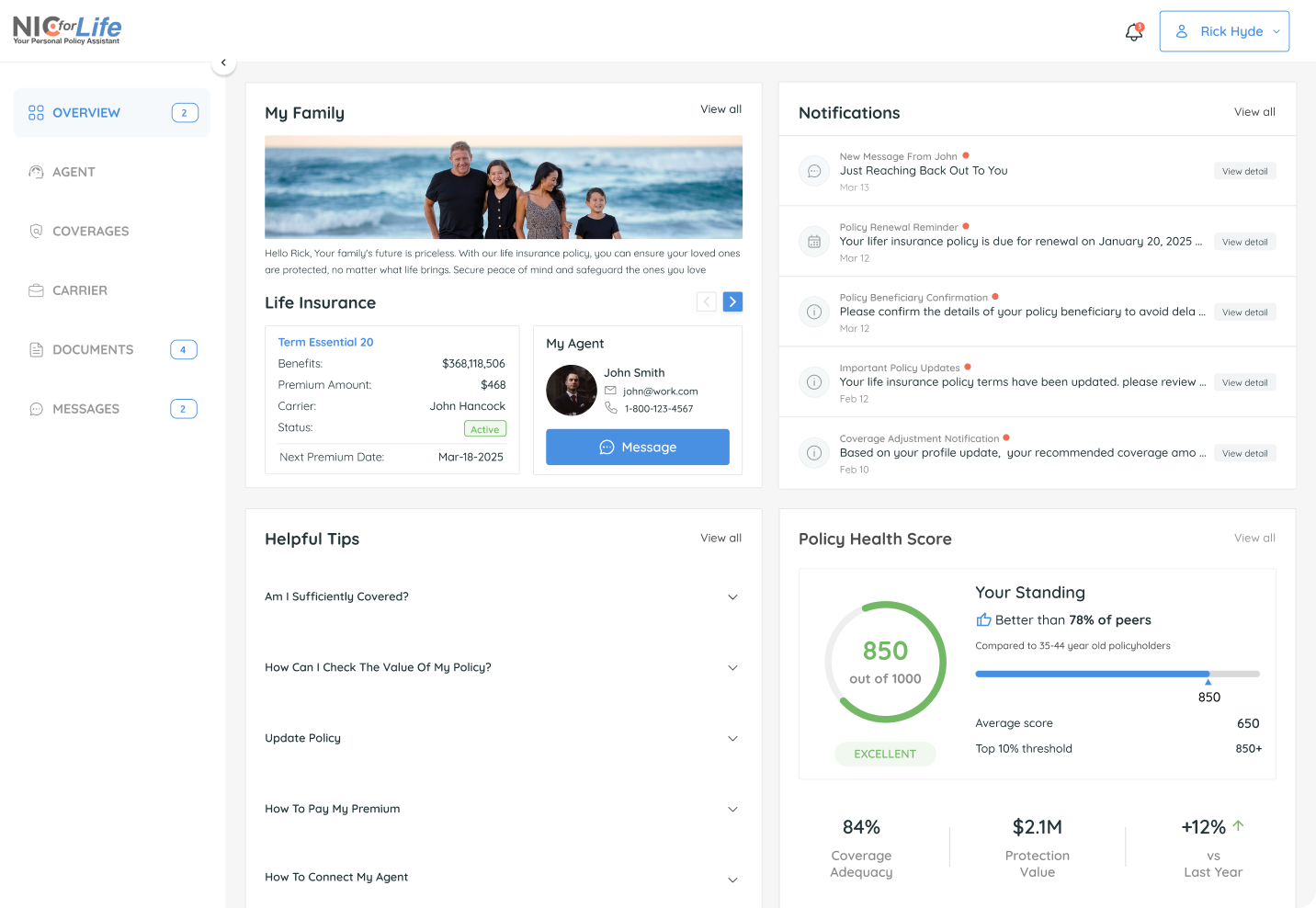 Insured Connect policy owner platform